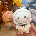 Cartoon Panda Face Changing Keychain