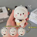 Cartoon Panda Face Changing Keychain